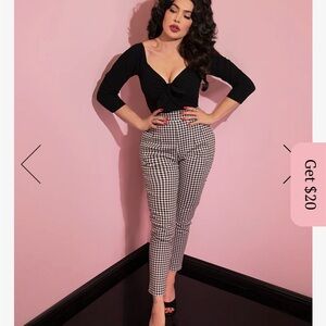EUC Cigarette pants in black gingham